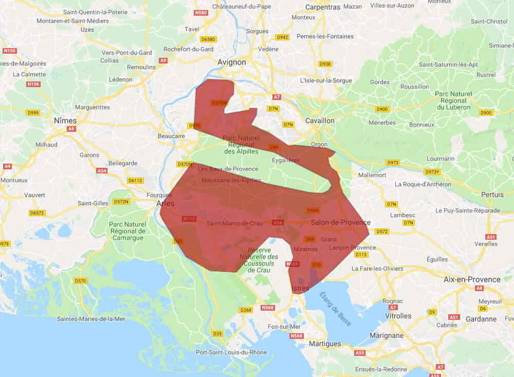 Les canaux du secteur Crau-Alpilles